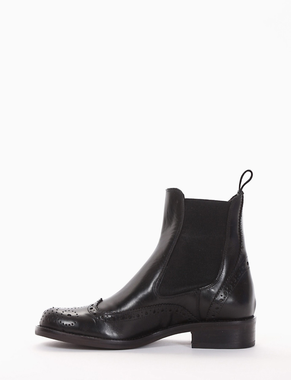 Low heel ankle boots heel 2 cm black leather