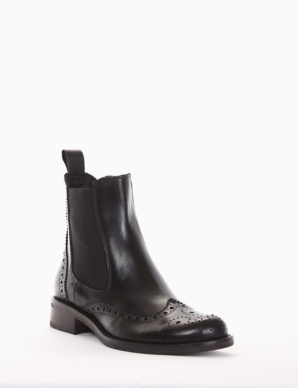 Low heel ankle boots heel 2 cm black leather