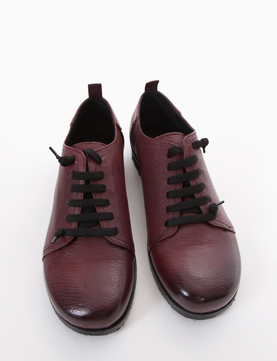 Lace-up shoes heel 2 cm red leather