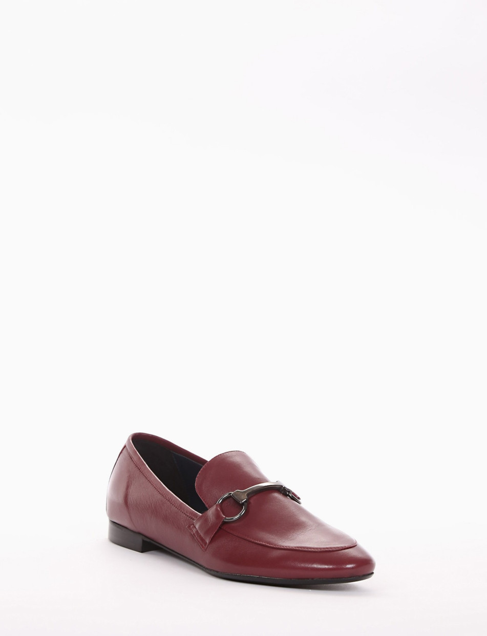 Loafers heel 1 cm bordeaux leather