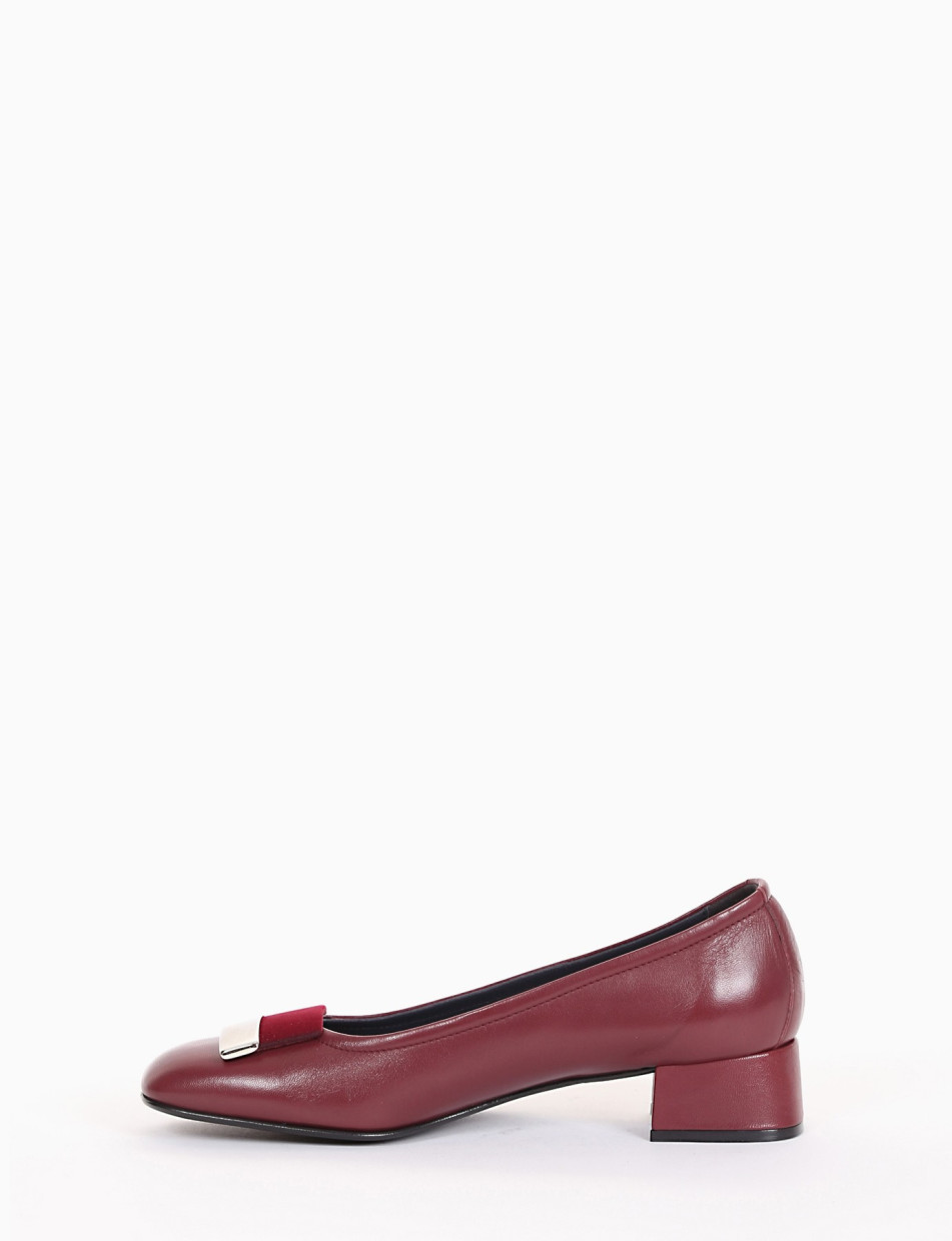 Décolleté heel 3 cm bordeaux leather