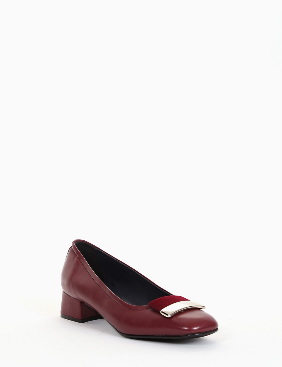 Décolleté heel 3 cm bordeaux leather