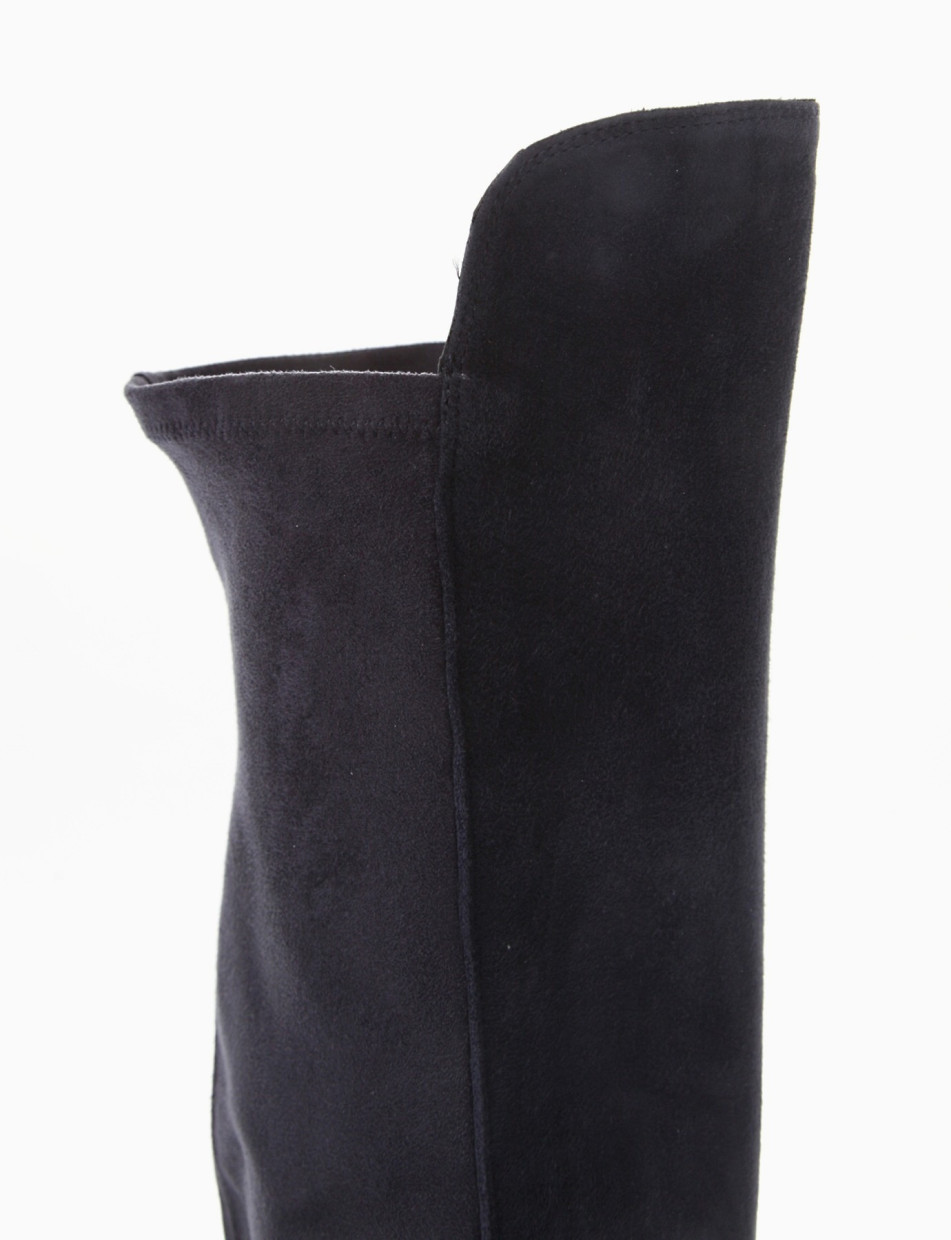 High heel boots heel 5 cm blu chamois