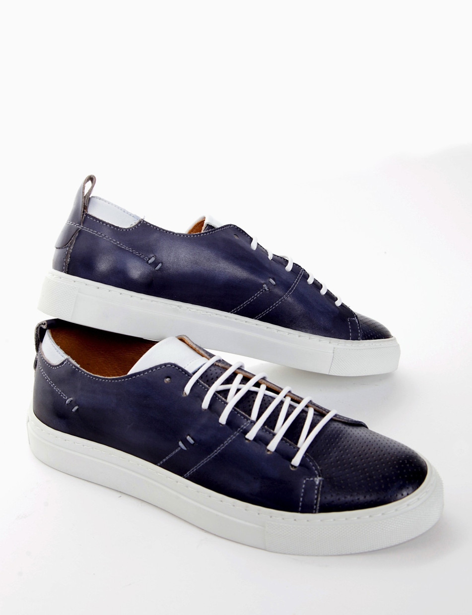 Sneakers blu leather