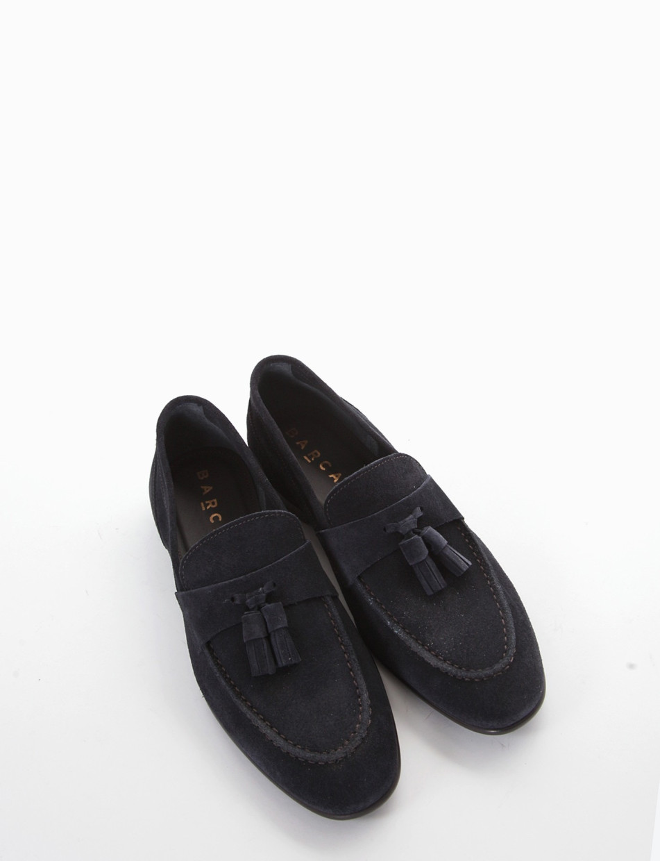 Loafers heel 2 cm blu chamois