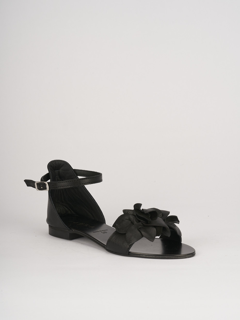 sandalo tacco 1 cm nero