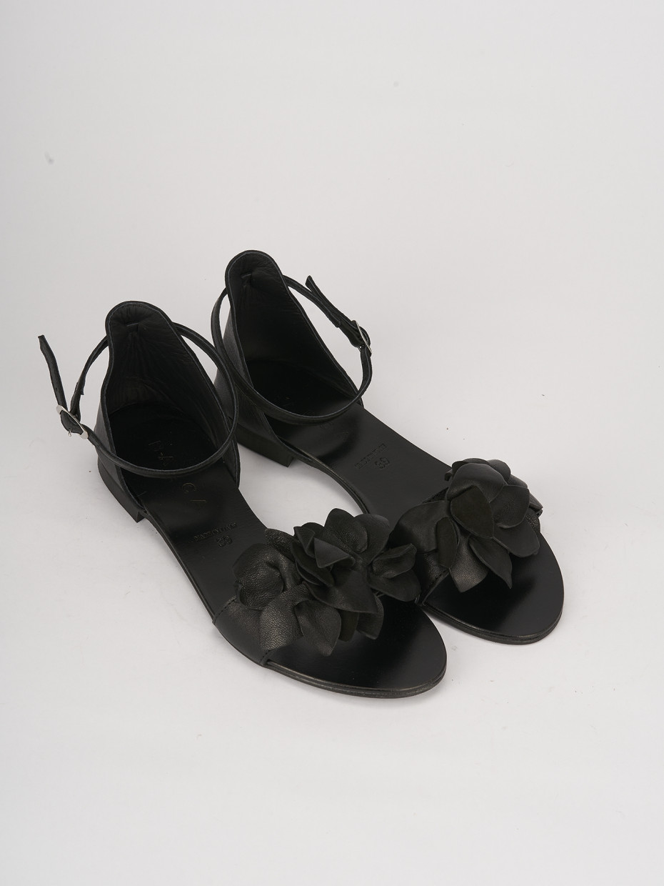 sandalo tacco 1 cm nero