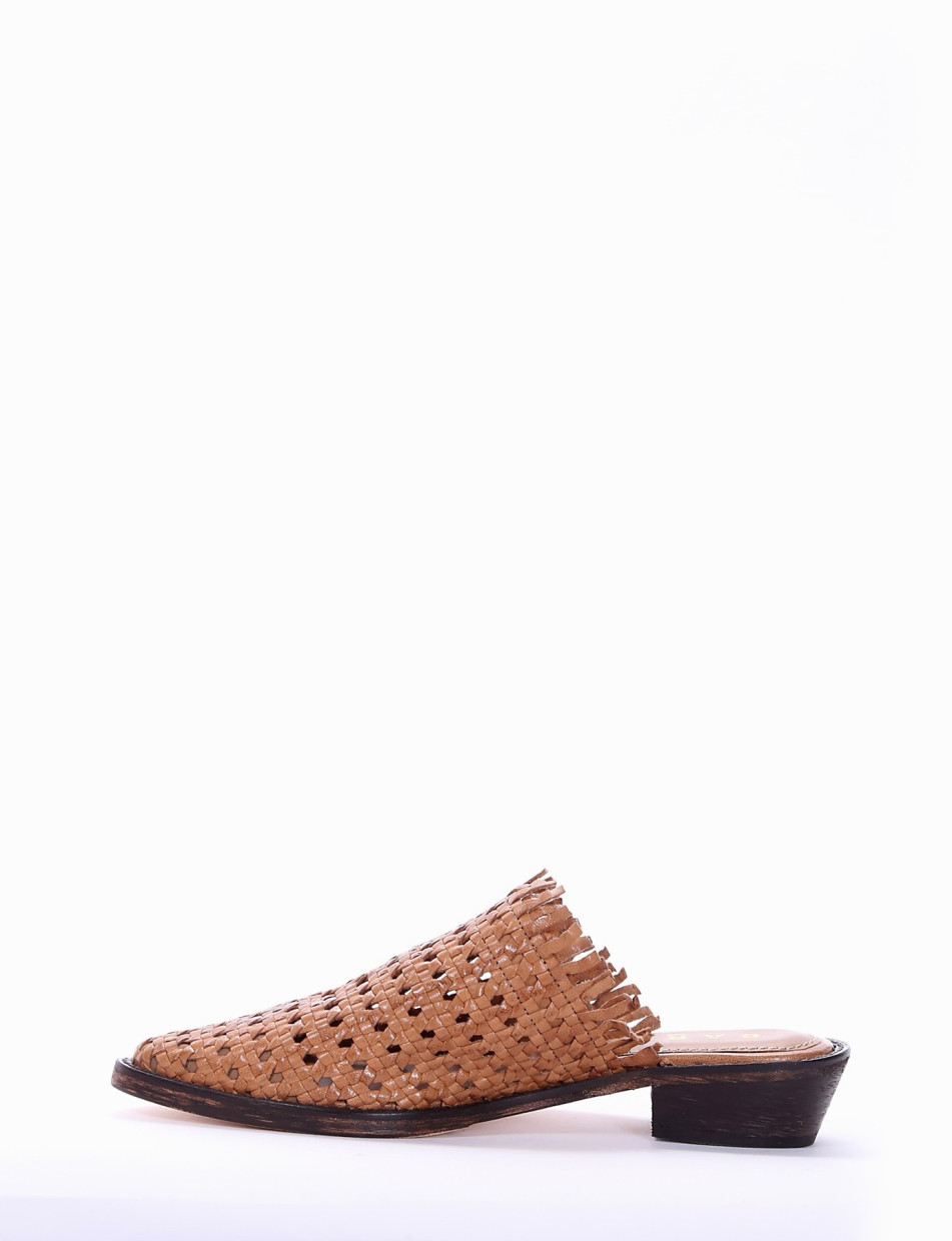 Sabot heel 3 cm brown leather
