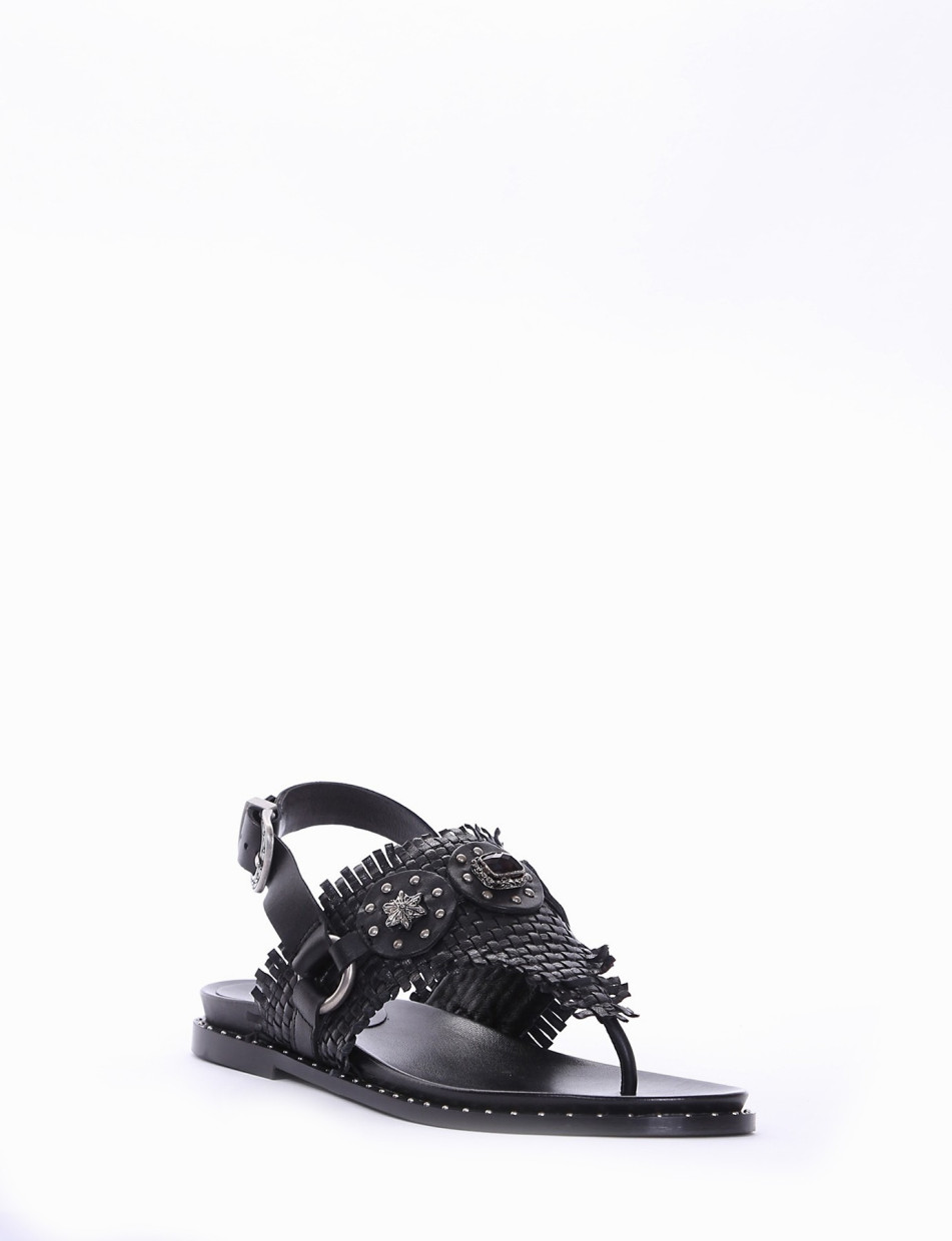 sandalo infradito tacco 1 cm nero