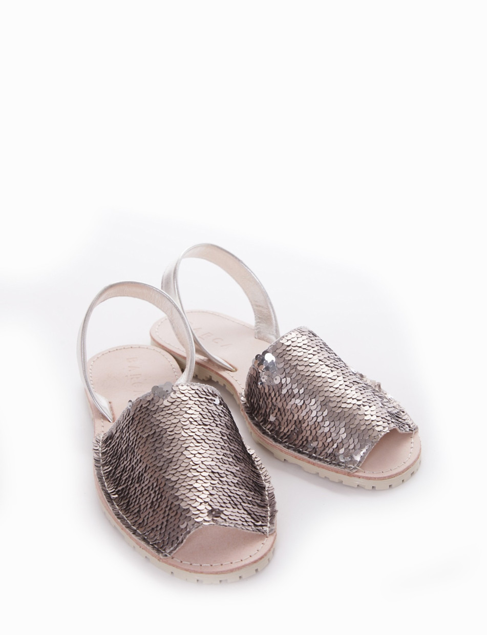 Espadrillas silver paillettes