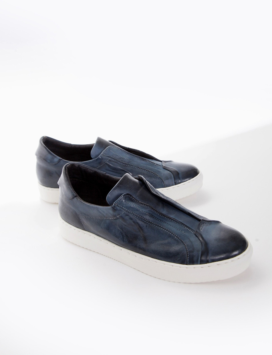 Sneakers blu leather