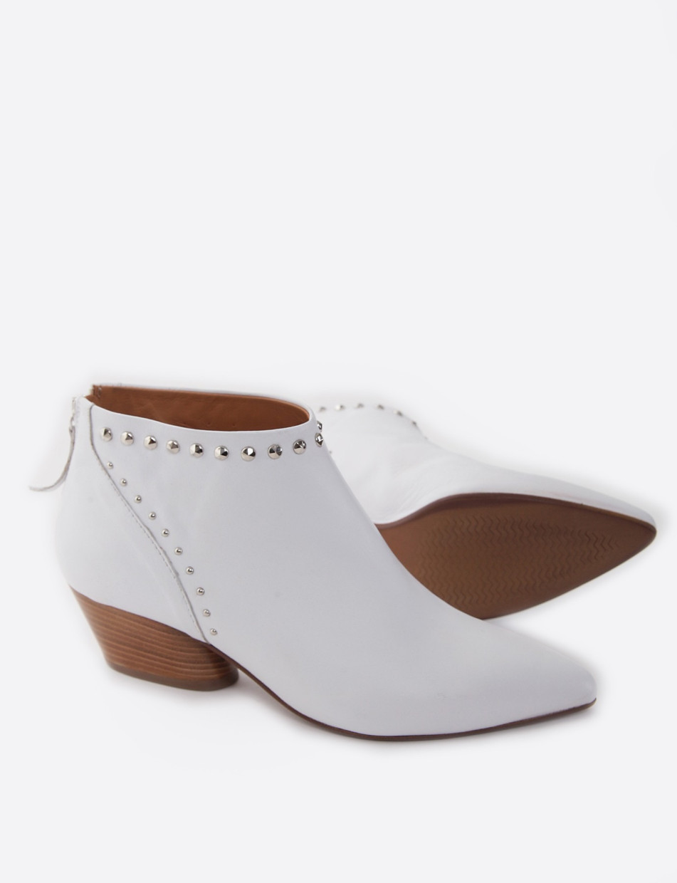 stivaletto tacco 5 cm bianco