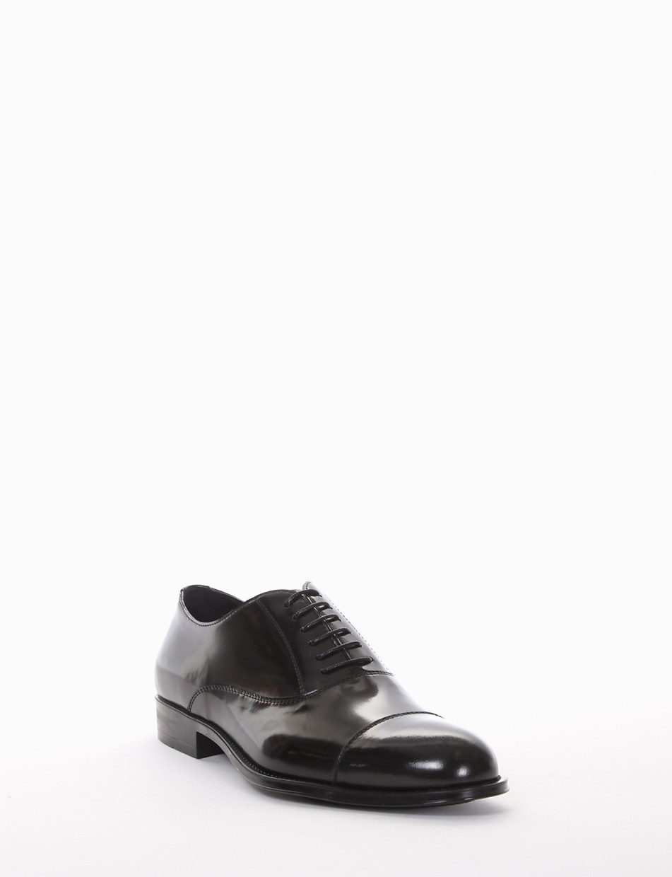 Lace-up shoes heel 2 cm black leather