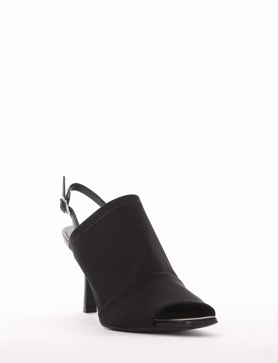 High heel sandals heel 8 cm black licra