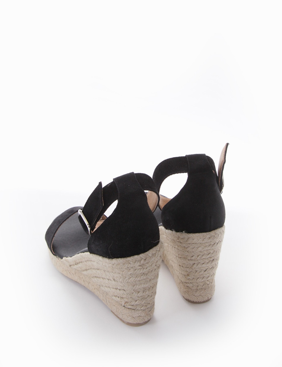 sandalo espadrilas zeppa 8 cm nero