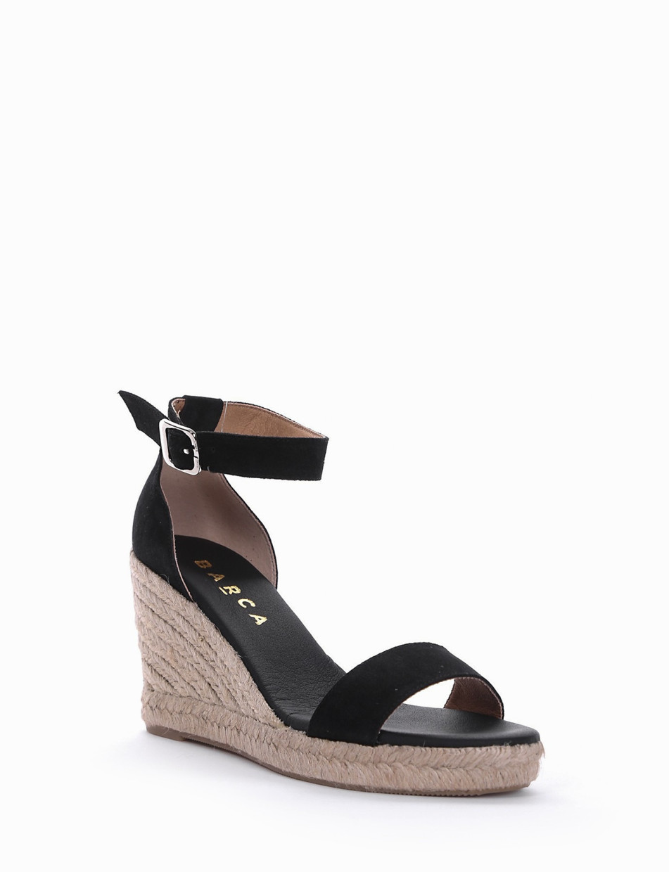 sandalo espadrilas zeppa 8 cm nero