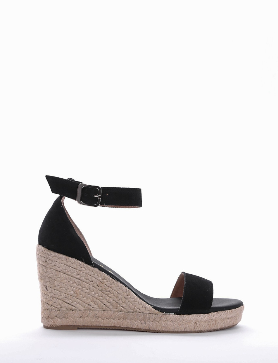 sandalo espadrilas zeppa 8 cm nero