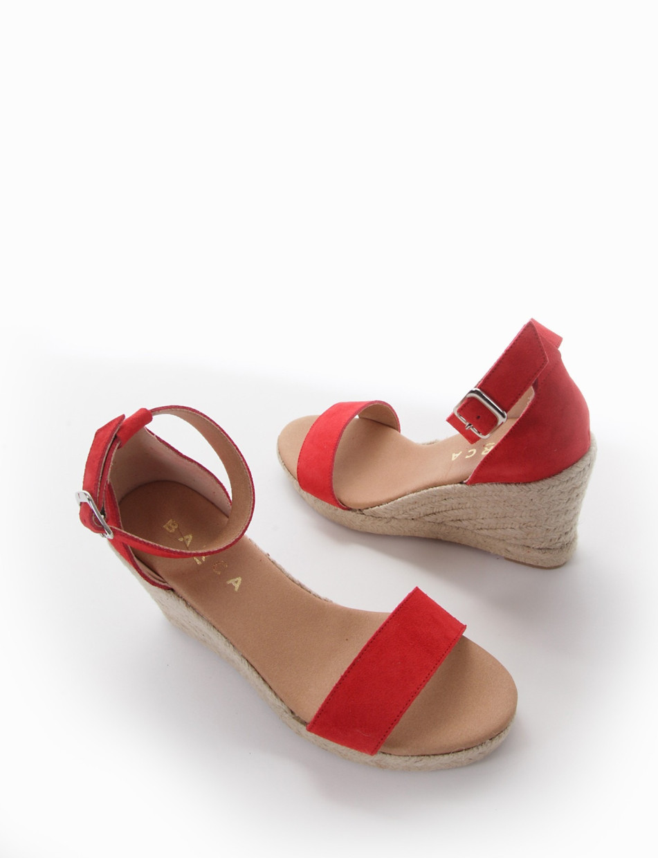 sandalo espadrilas zeppa 8 cm rosso