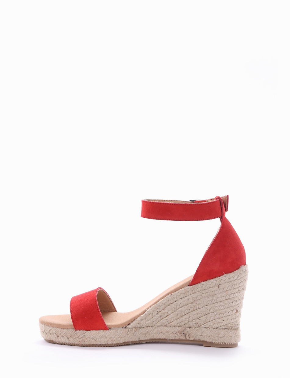 sandalo espadrilas zeppa 8 cm rosso