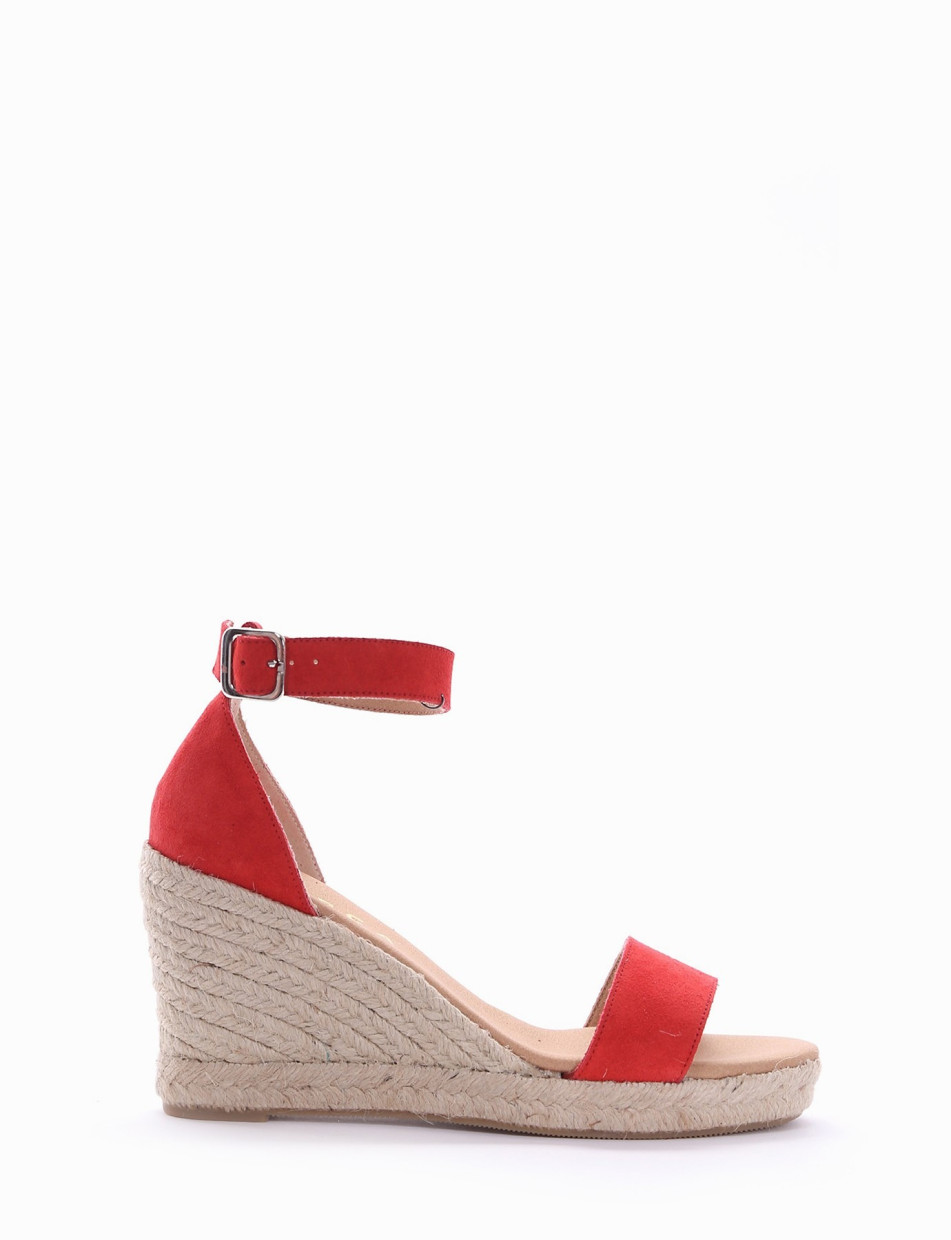 sandalo espadrilas zeppa 8 cm rosso