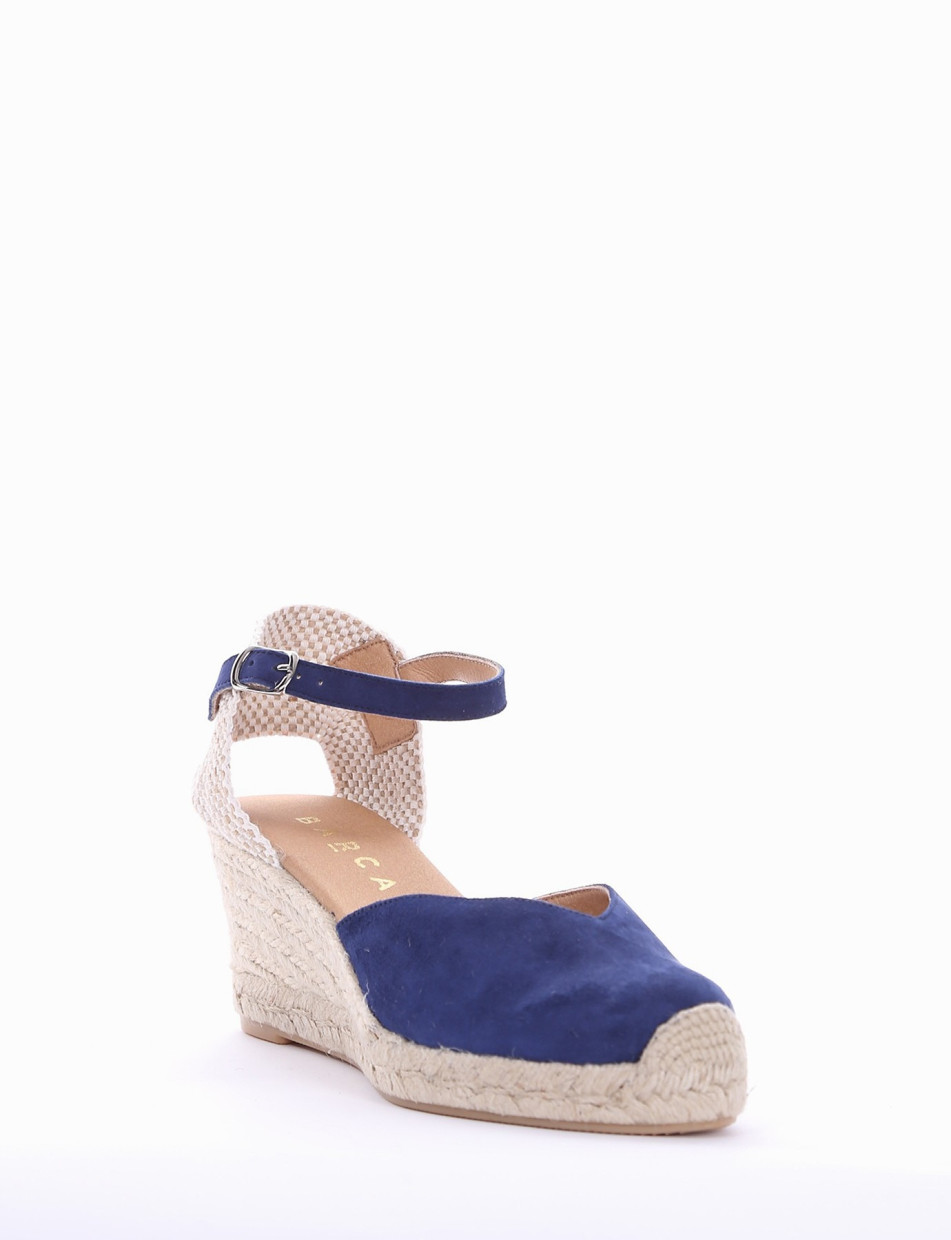 sandalo espadrilas zeppa 6 cm blu