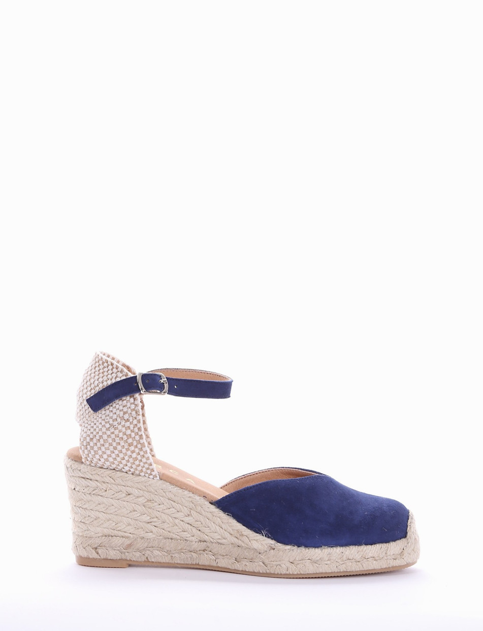 sandalo espadrilas zeppa 6 cm blu