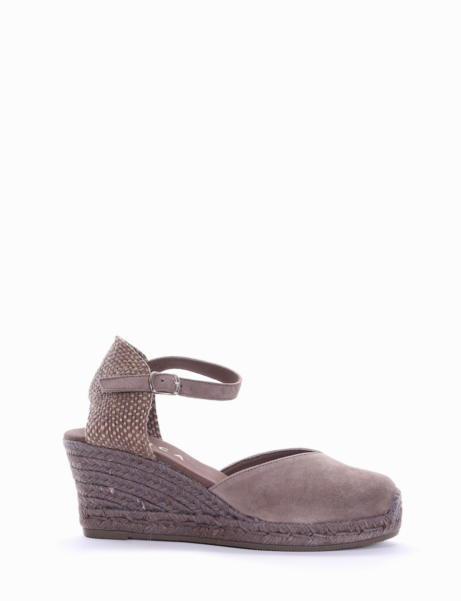 sandalo espadrilas zeppa 6 cm tortora