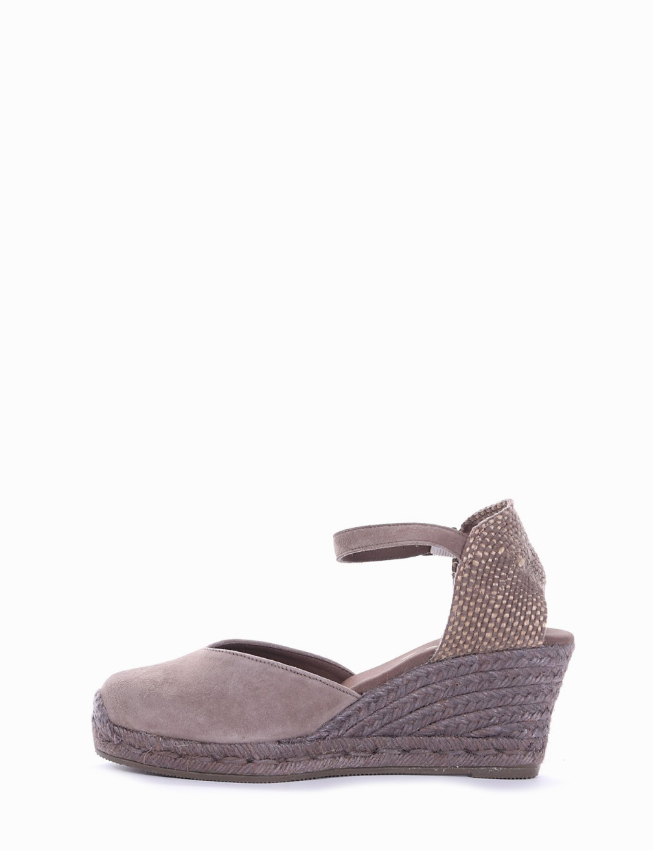 Espadrillas heel 6 cm beige chamois