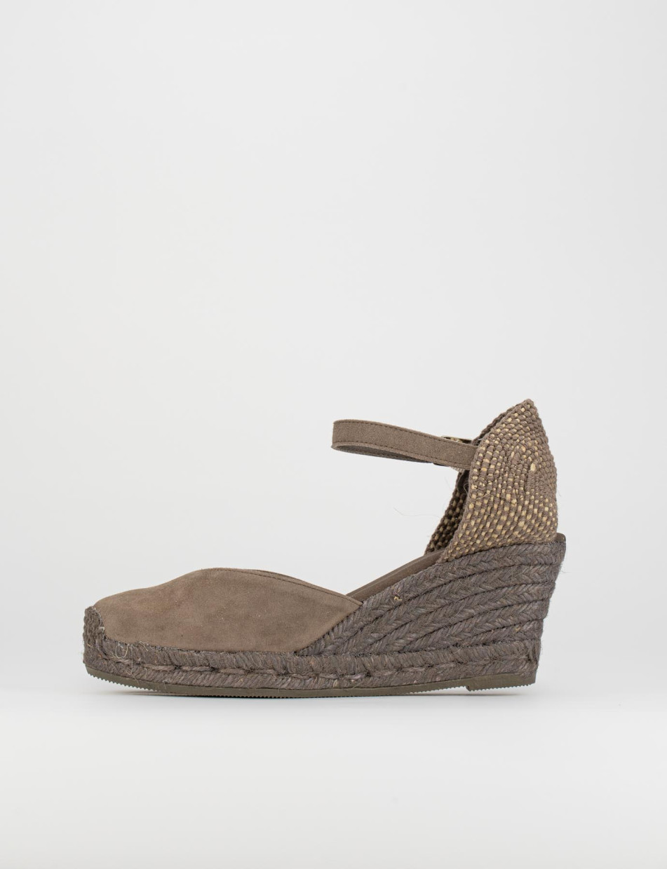 sandalo espadrilas zeppa 6 cm tortora