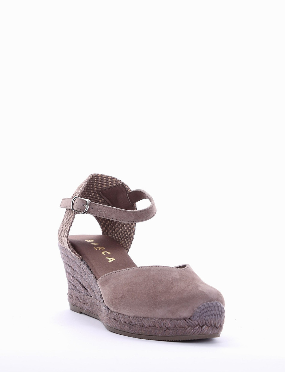 Espadrillas heel 6 cm beige chamois