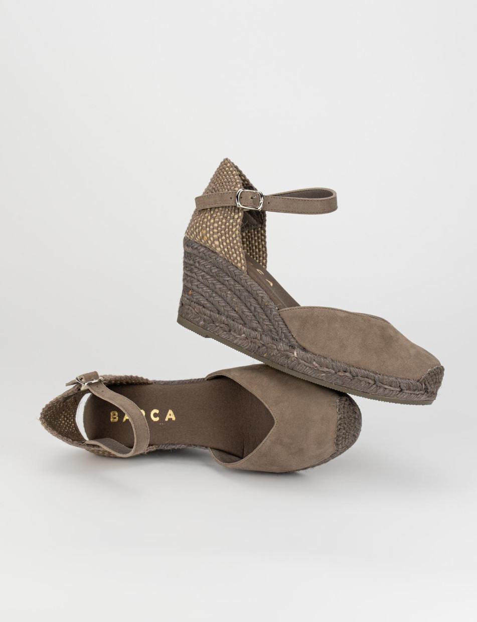 sandalo espadrilas zeppa 6 cm tortora