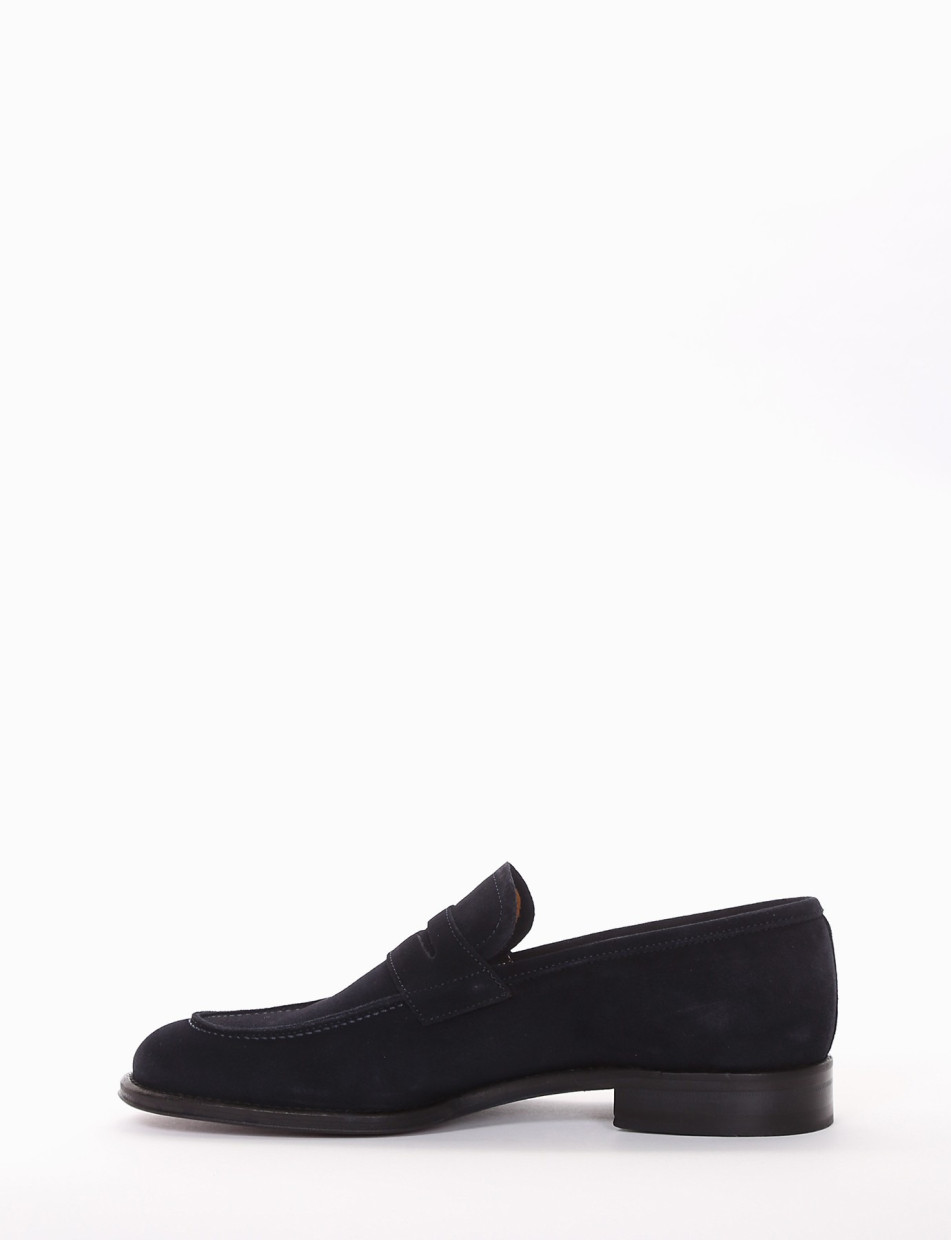 Loafers heel 2 cm blu chamois