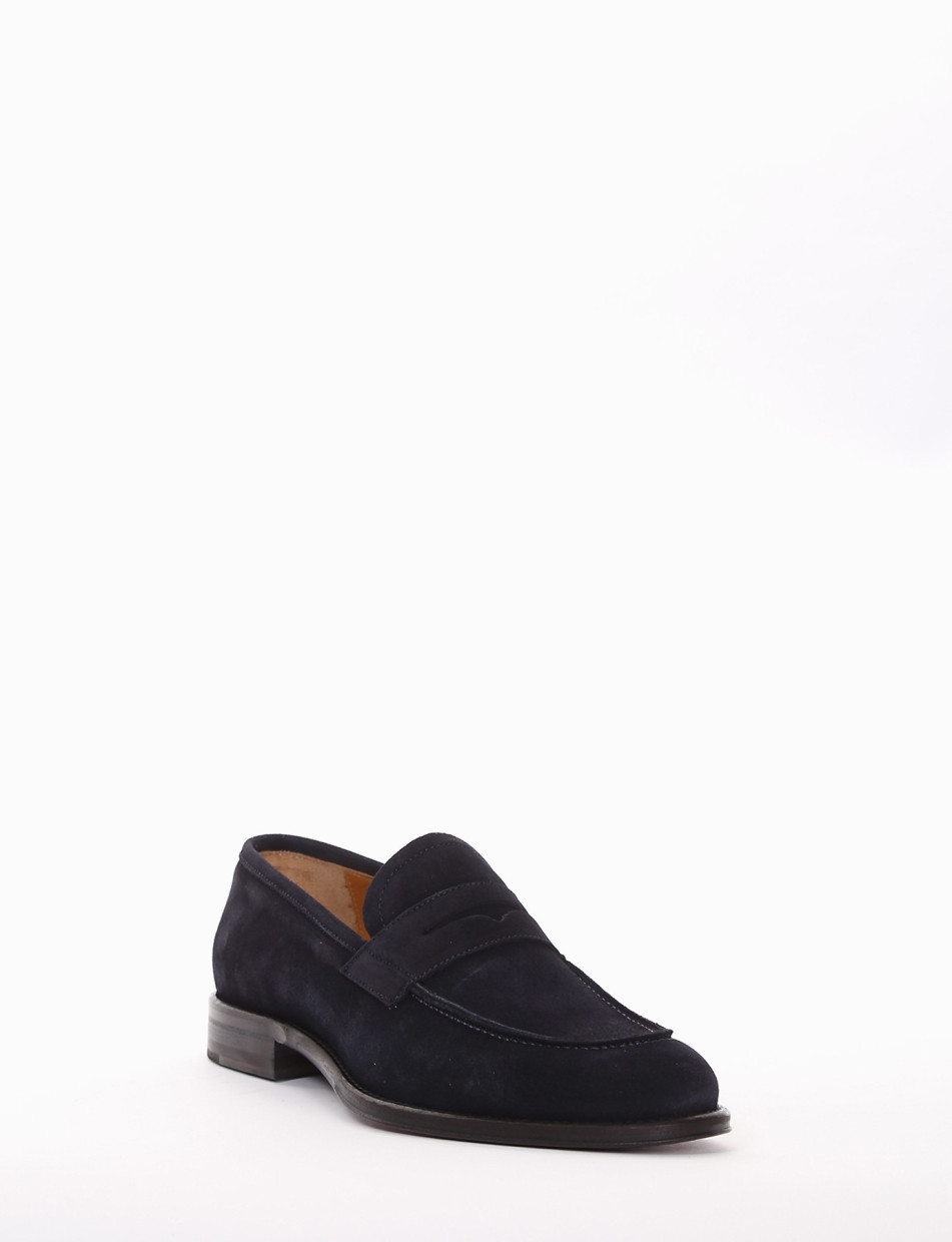 Loafers heel 2 cm blu chamois