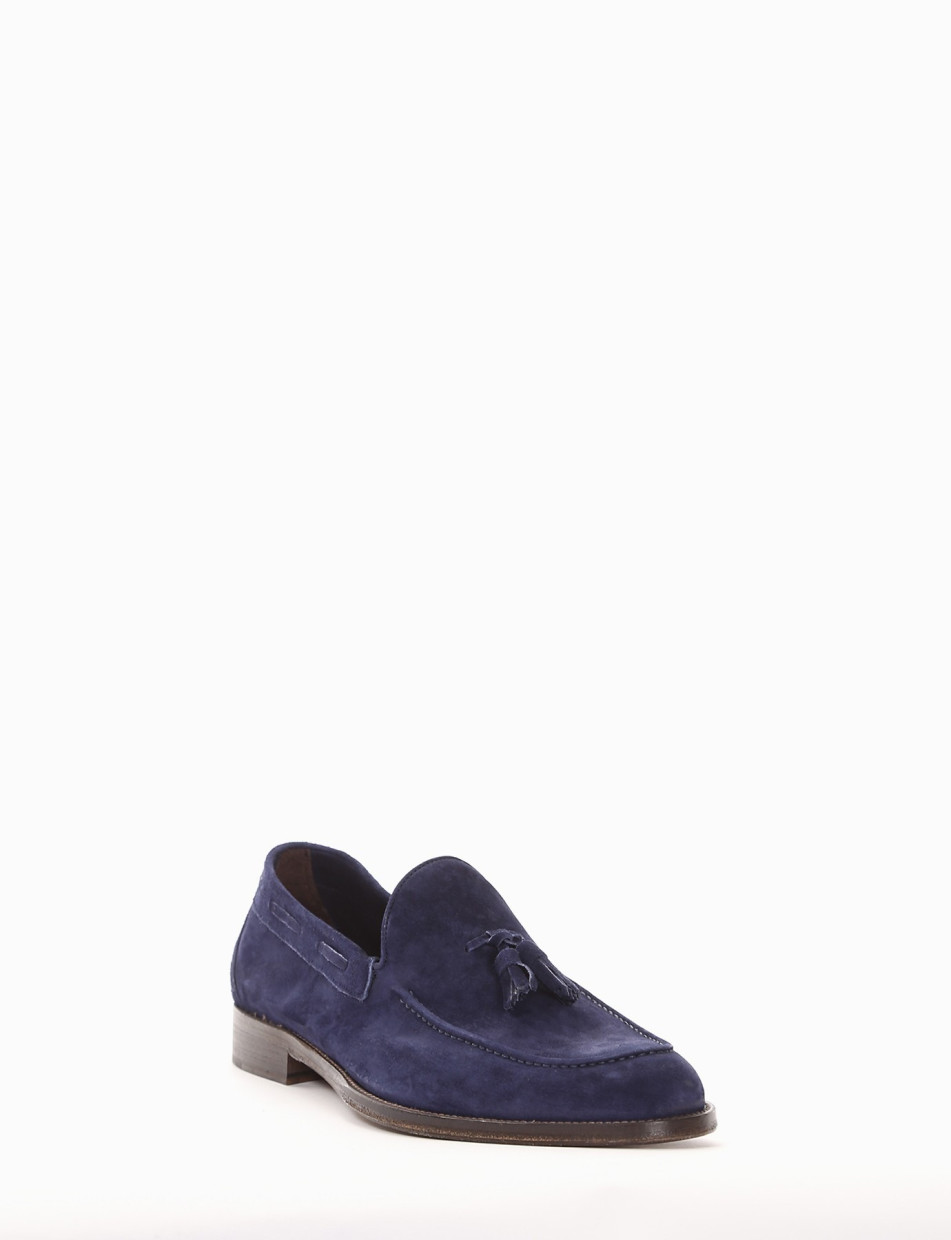 Loafers heel 2 cm blu chamois