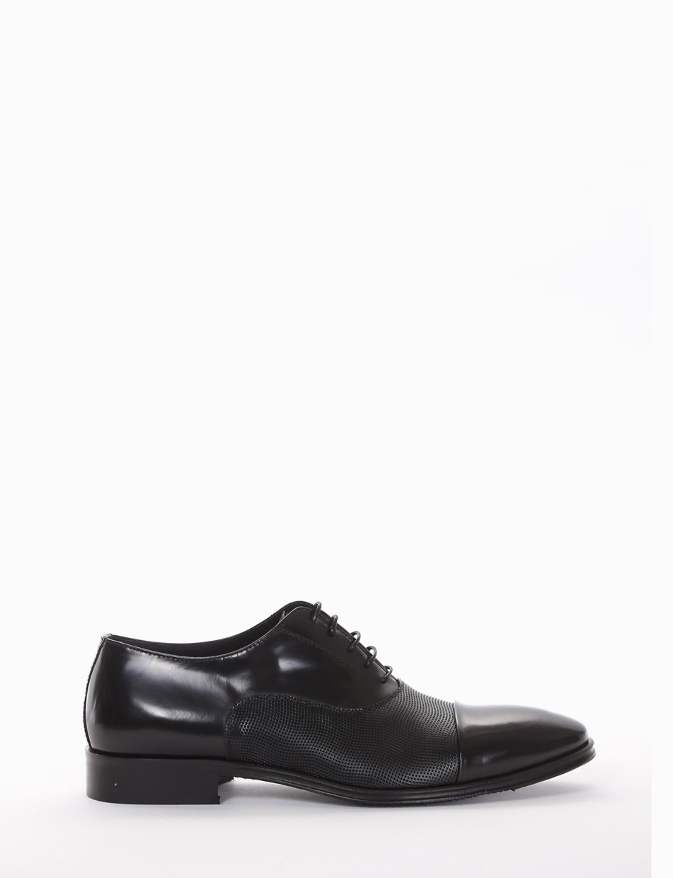 Lace-up shoes heel 2 cm black leather