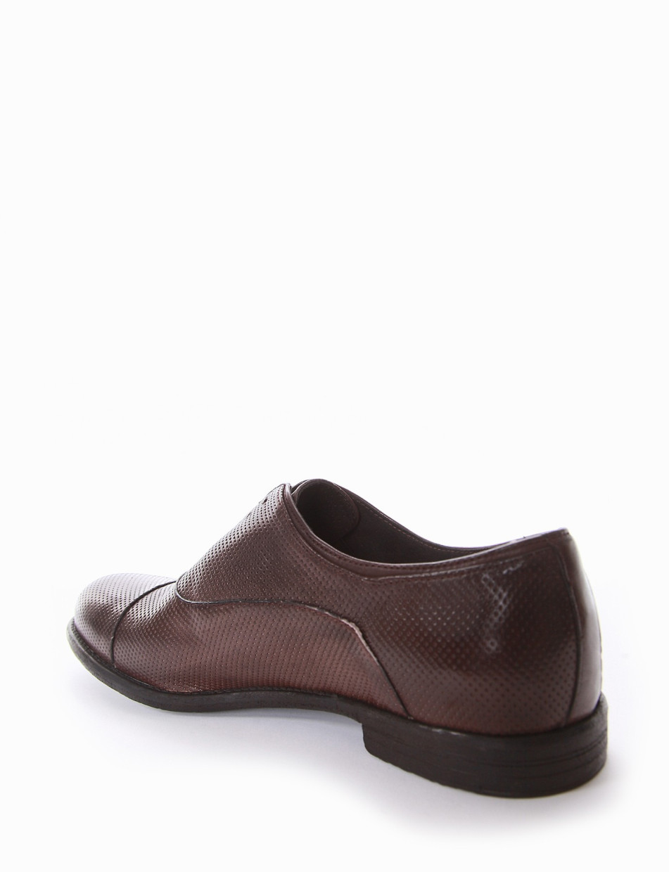 Lace-up shoes heel 2 cm dark brown leather