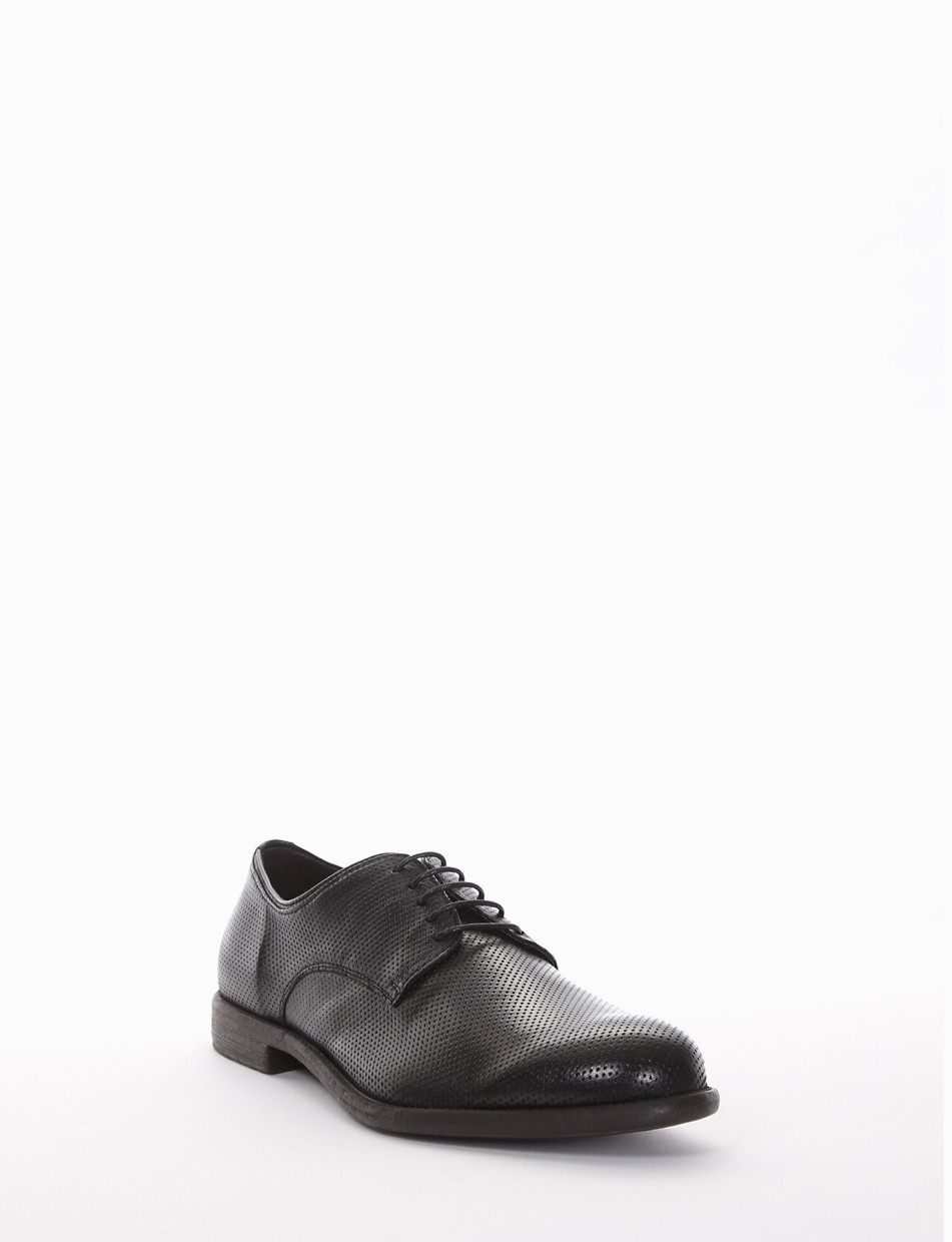 Lace-up shoes heel 2 cm black leather