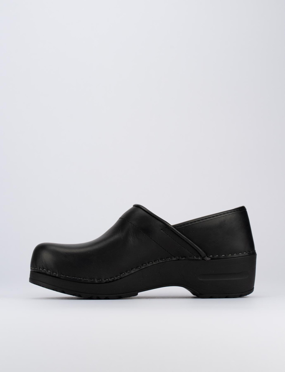 Sneakers heel 4 cm black leather