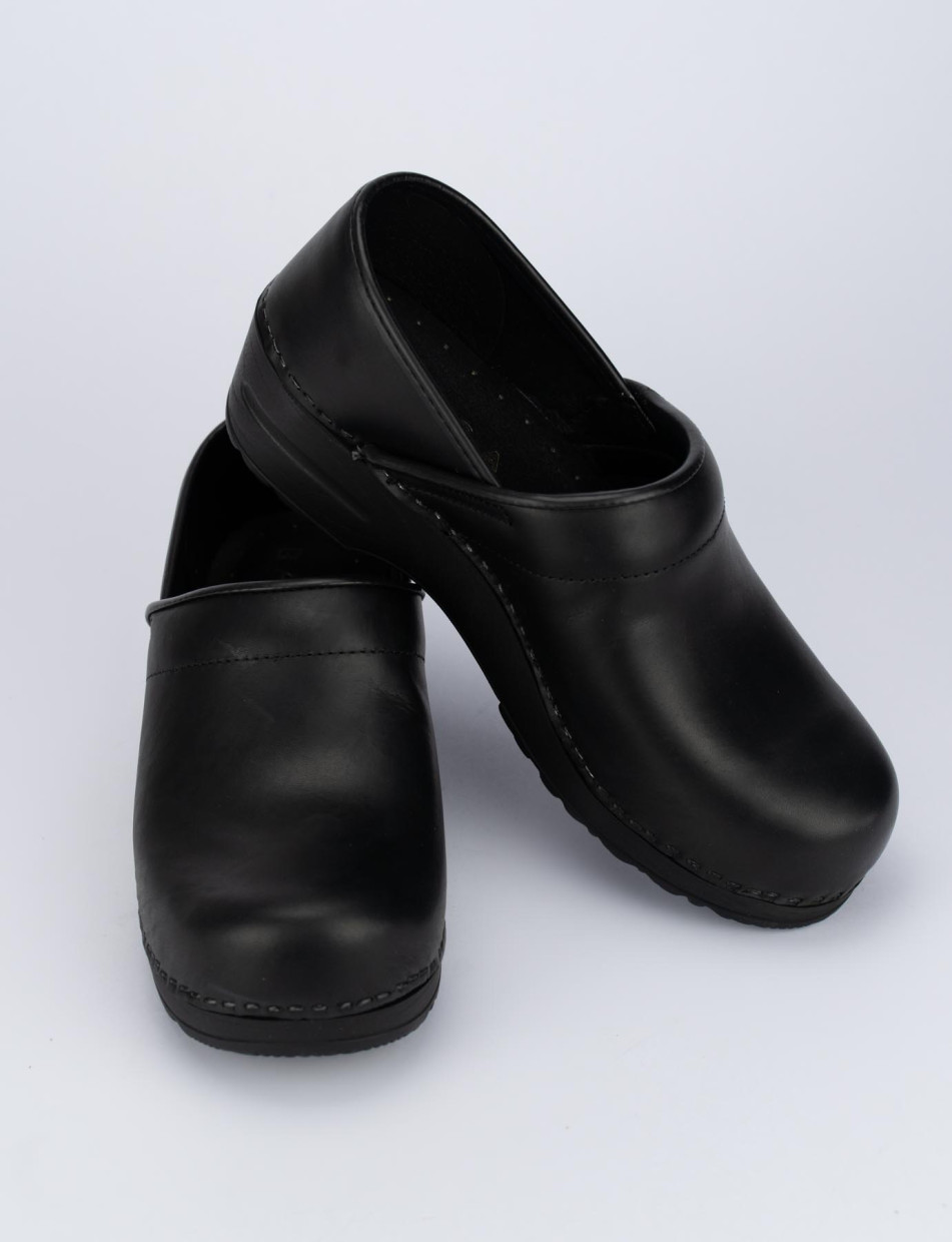 Sneakers heel 4 cm black leather