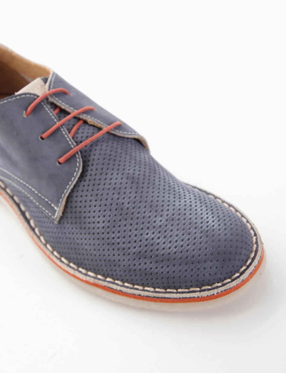 Lace-up shoes heel 1 cm blu