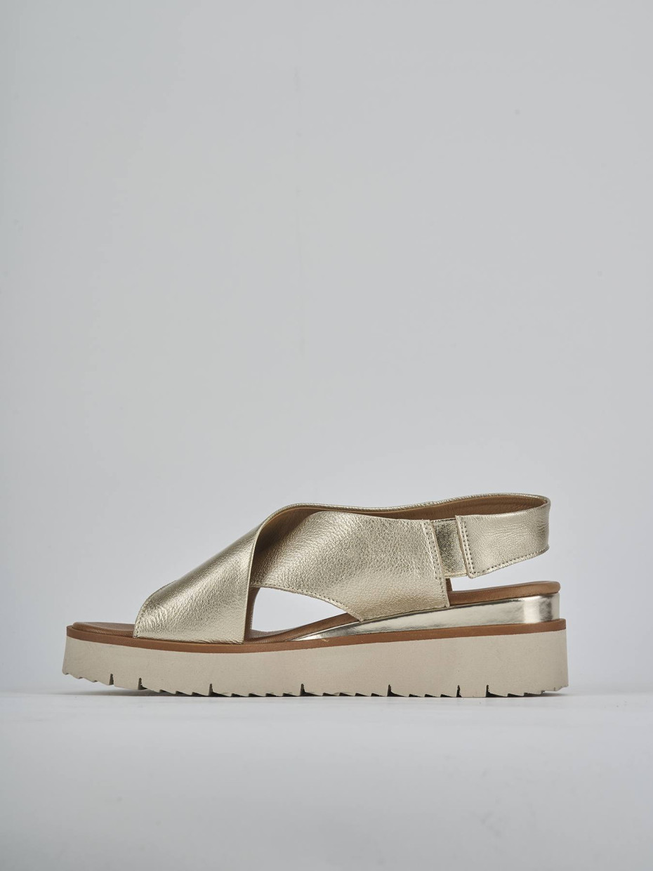 sandalo zeppa 3 cm platino