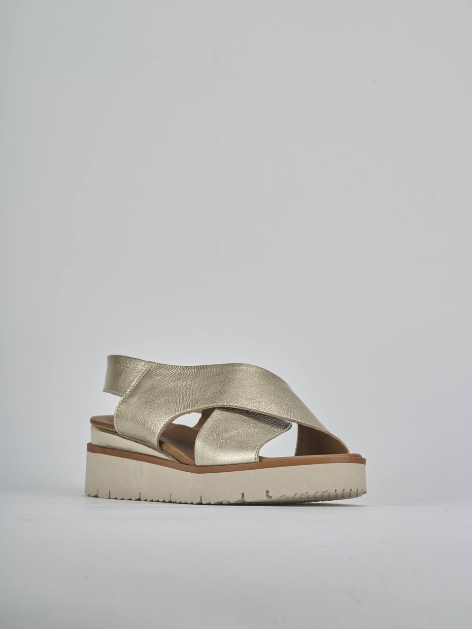 sandalo zeppa 3 cm platino