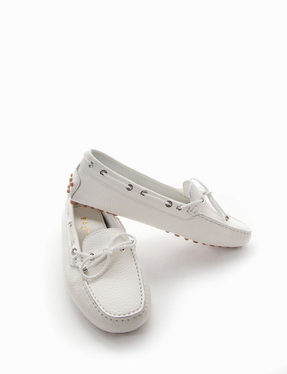 Loafers white leather