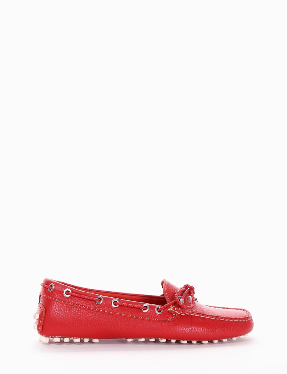 Loafers red leather