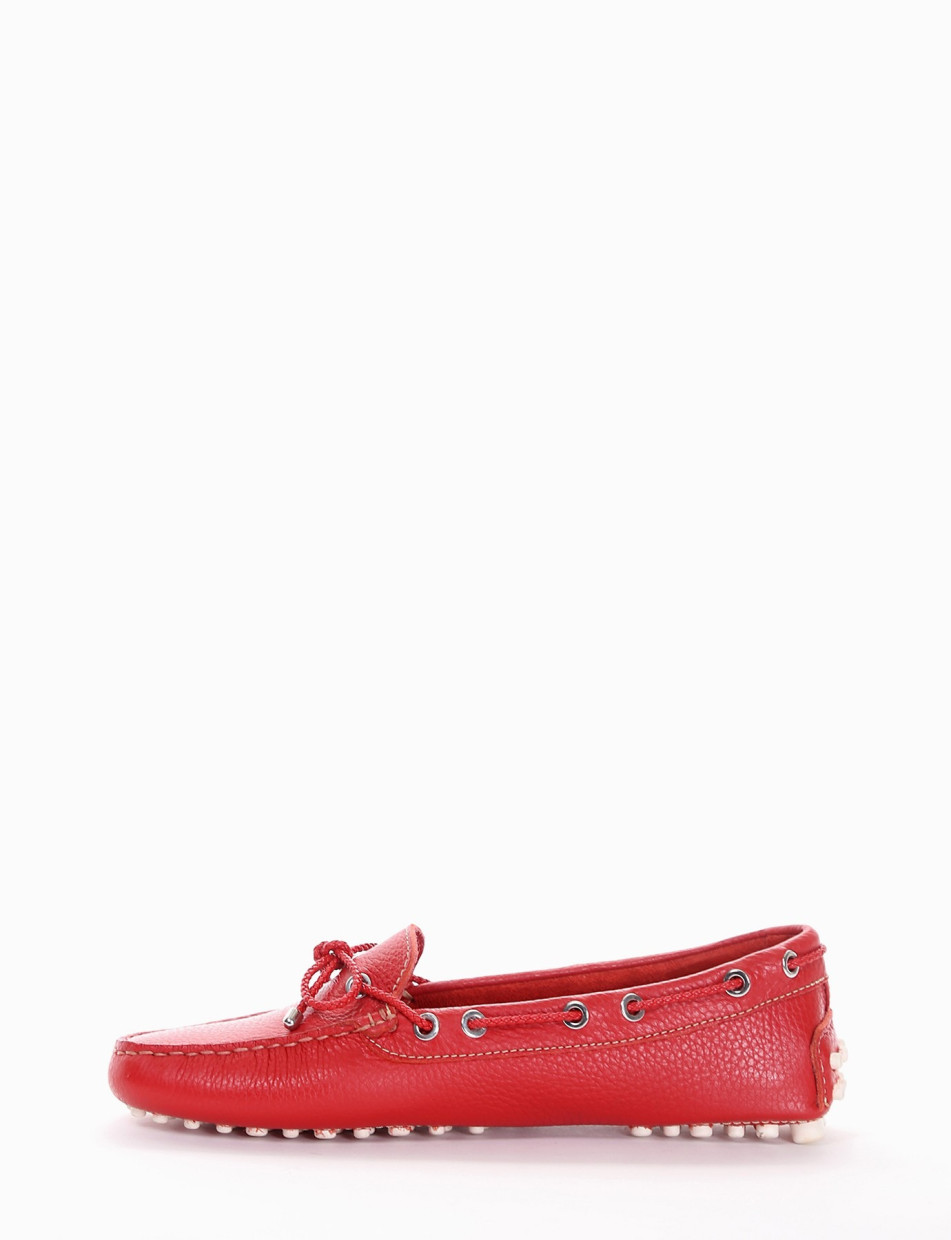 Loafers red leather