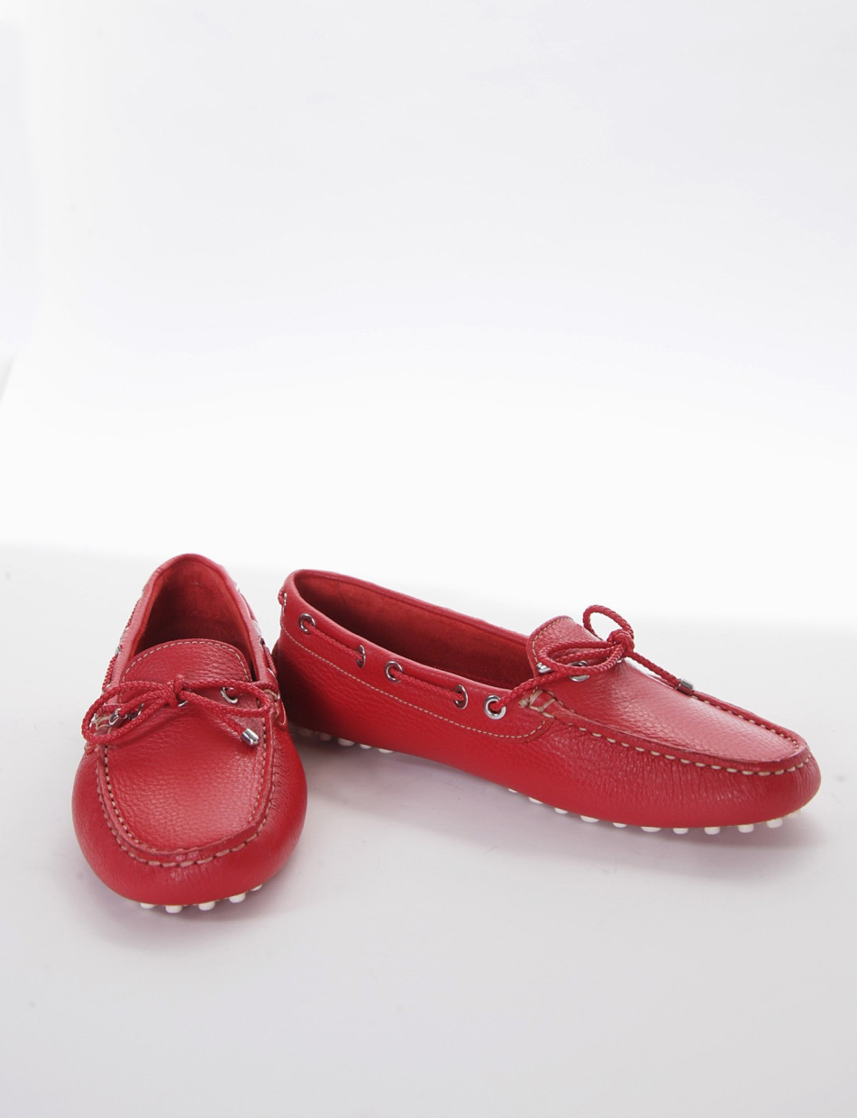 Loafers red leather