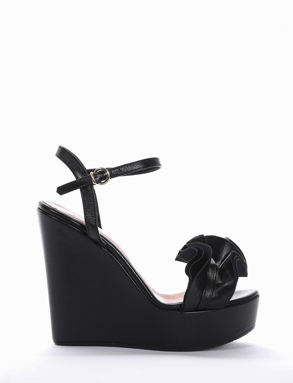 sandalo zeppa 13 cm nero