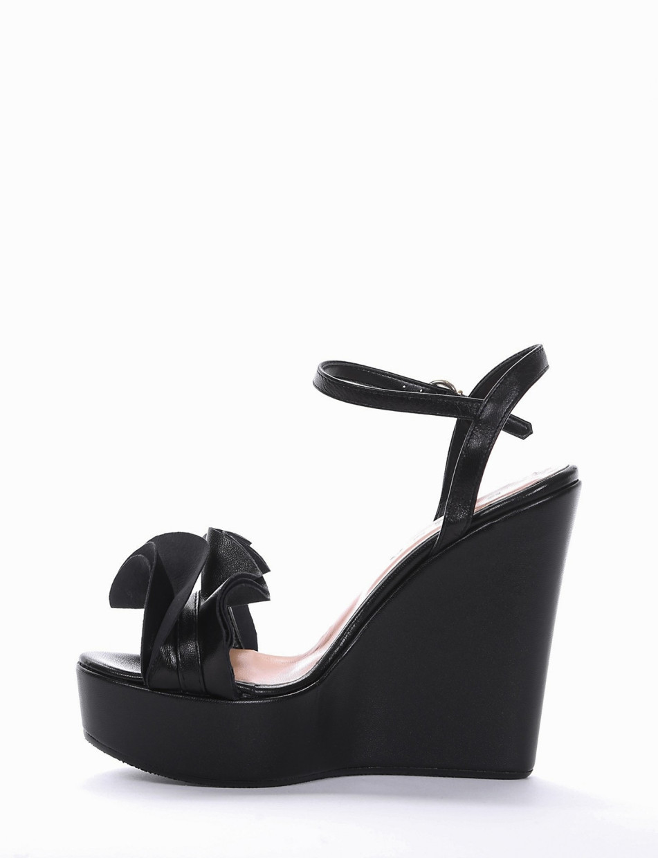 sandalo zeppa 13 cm nero