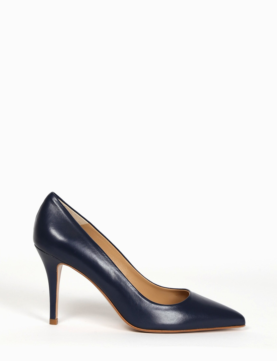 Pumps heel 7 cm blu leather