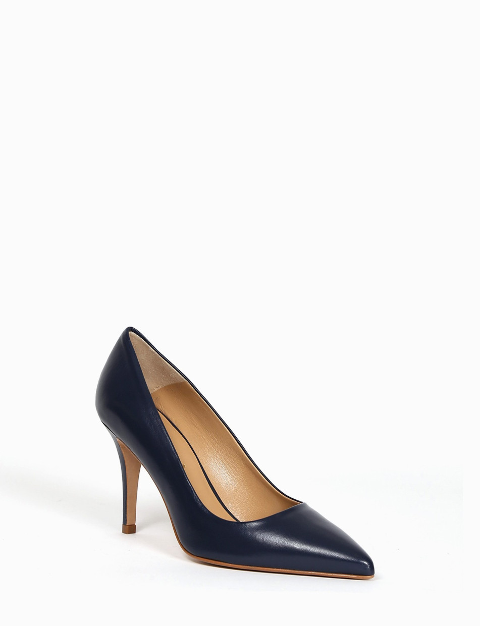 Pumps heel 7 cm blu leather